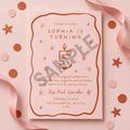 Blush Pink Hand-Drawn Birthday Invitation Template