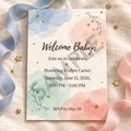 Neutral Watercolor Baby Shower Invitation Template