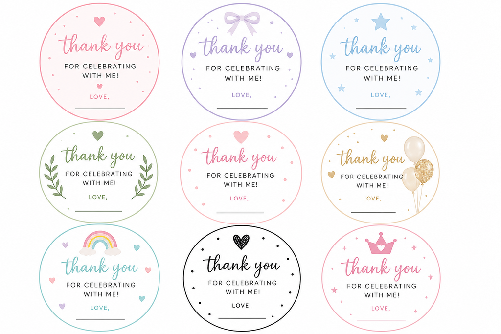 Multi-color Party Favor Labels