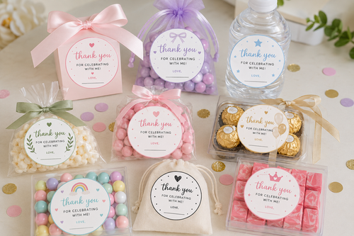 Multi-color Party Favor Labels