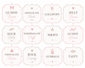 Pastel Candy Buffet Labels